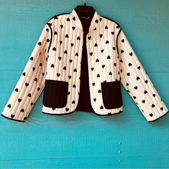 QUILTED HEART LIGHTWEIGHT OPEN PUFFER JACKET SIZE LARGE PINK BLACK - Picture 15 of 16